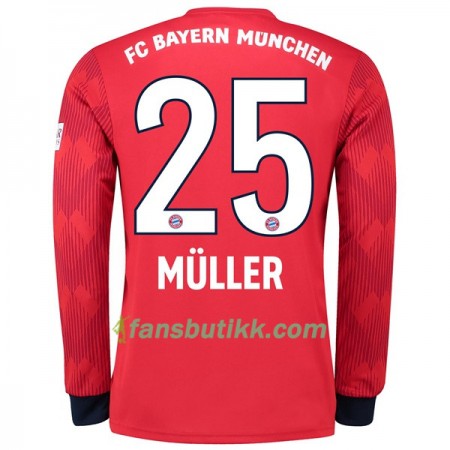 Fotballdrakt FC Bayern München Muller 25 Hjemmetrøye 2018-2019 Langermet